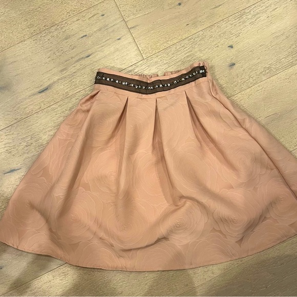 Pink skirt with jeweled ribbon waist. - Picture 2 of 6